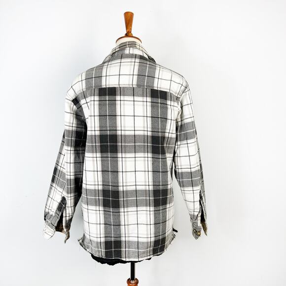 Eagle Crest Grey Plaid Quilted Jacket Shacket Vintage Distressed Size Medium - Picture 6 of 7